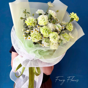 Bó Hoa Cẩm Chướng Màu Xanh MS1