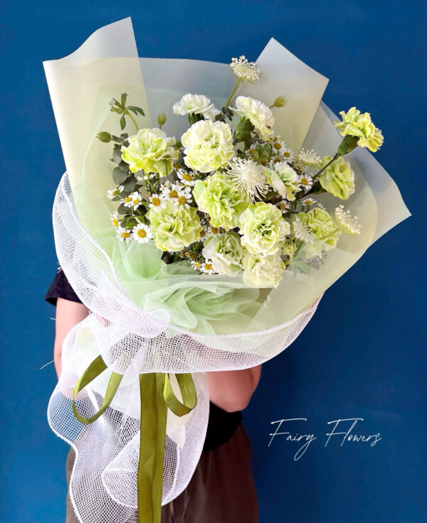 Bó Hoa Cẩm Chướng Màu Xanh MS1