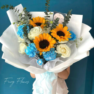 Bó Hoa Hồng, Hướng Dương, Cẩm chướng Màu mix MS1
