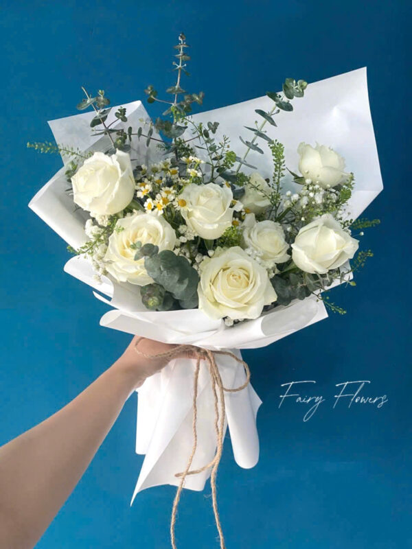 Bó Hoa Hồng Trắng Ms2