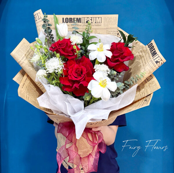 Bó Hoa Hồng, Tulip Màu Mix MS1