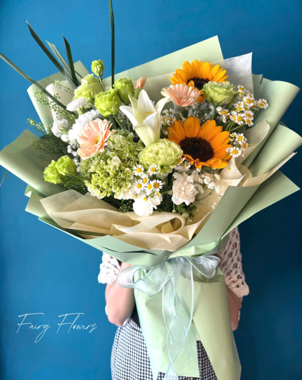 Bó Hoa Hướng Dương, Cát Tường Màu Mix MS1