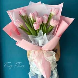 Bó Hoa Tulip Màu Hồng MS2