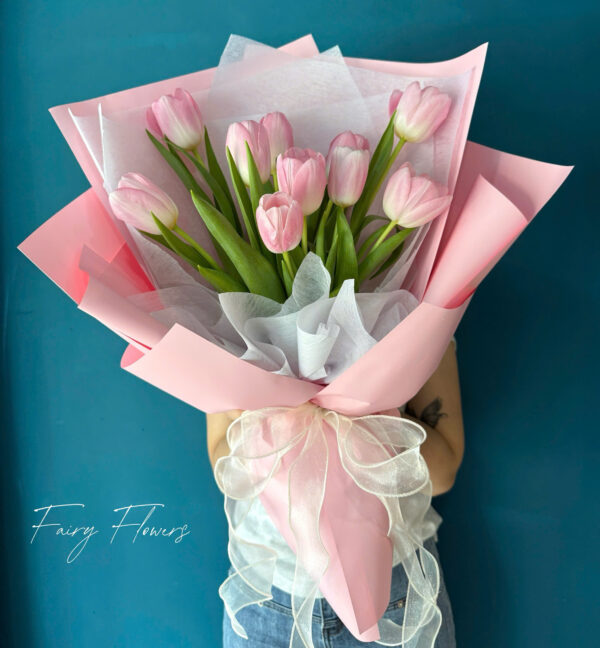 Bó Hoa Tulip Màu Hồng MS2