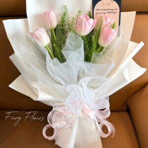 Bó Hoa Tulip Màu Hồng MS1