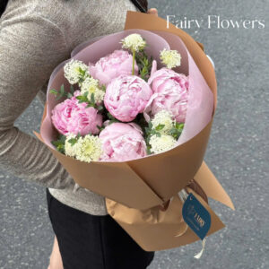 Bó Hoa Tươi Màu Hồng - Mẫu Đơn MS186