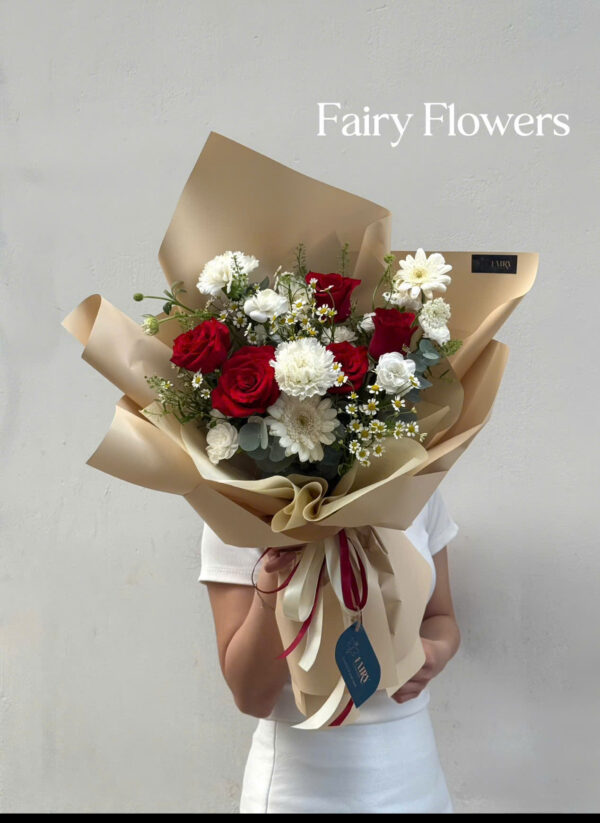 Bó Hoa Tươi Màu Mix - Hoa Hồng, Cẩm Chướng MS200