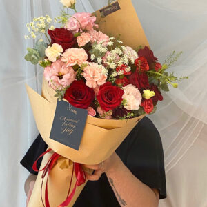 Bó Hoa Màu Mix - Hoa Hồng, Cẩm Chướng MS192