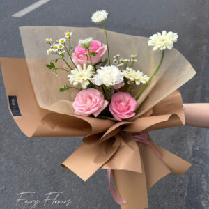 Bó Hoa Tươi Màu Mix - Hoa Hồng, Đồng Tiền MS203