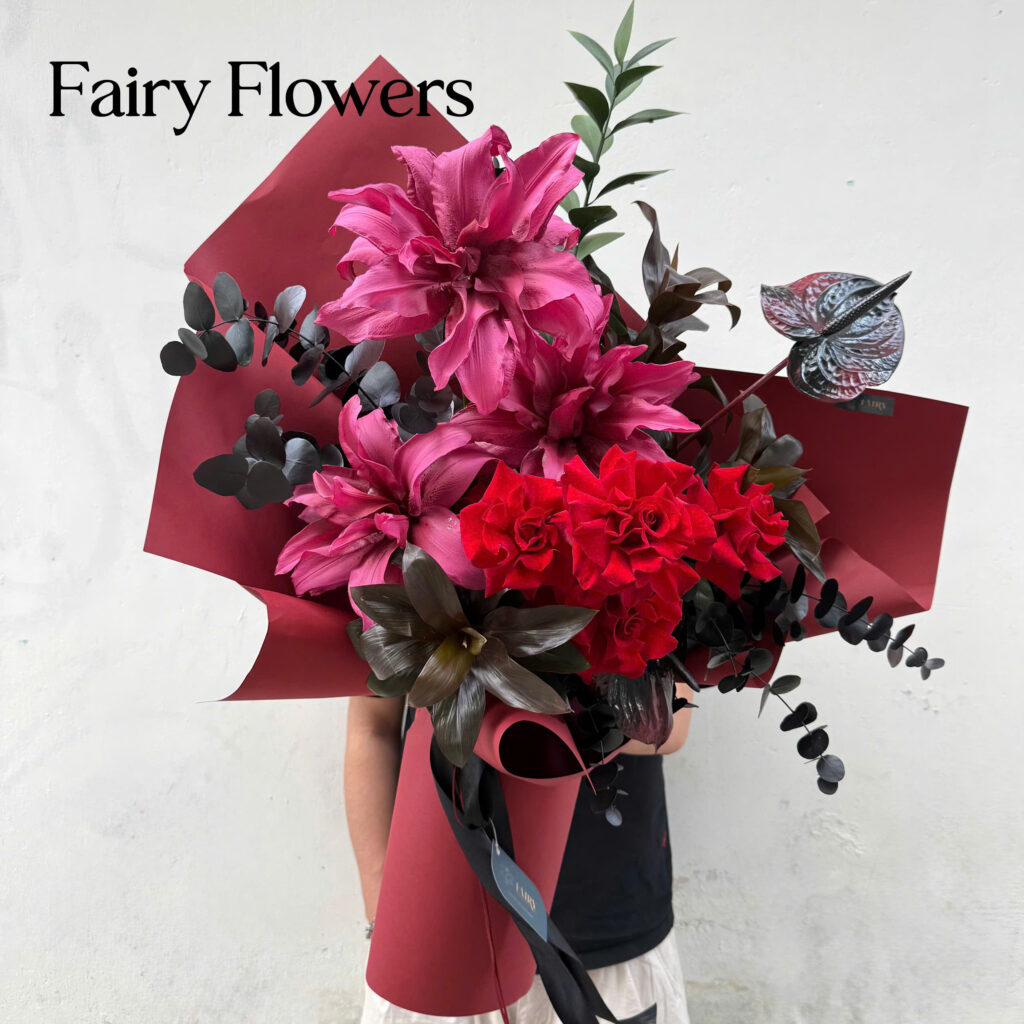 Bó Hoa Tươi Màu Mix - Hoa Ly, Hoa Hồng Đỏ MS230