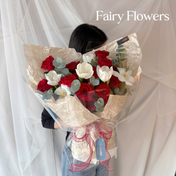 Bó Hoa Tươi Mix Màu - Hồng Đỏ,  Tulip MS237