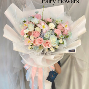 Bó Hoa Tươi Màu Mix -  Tulip, Hoa Hồng, Cẩm Chướng MS255
