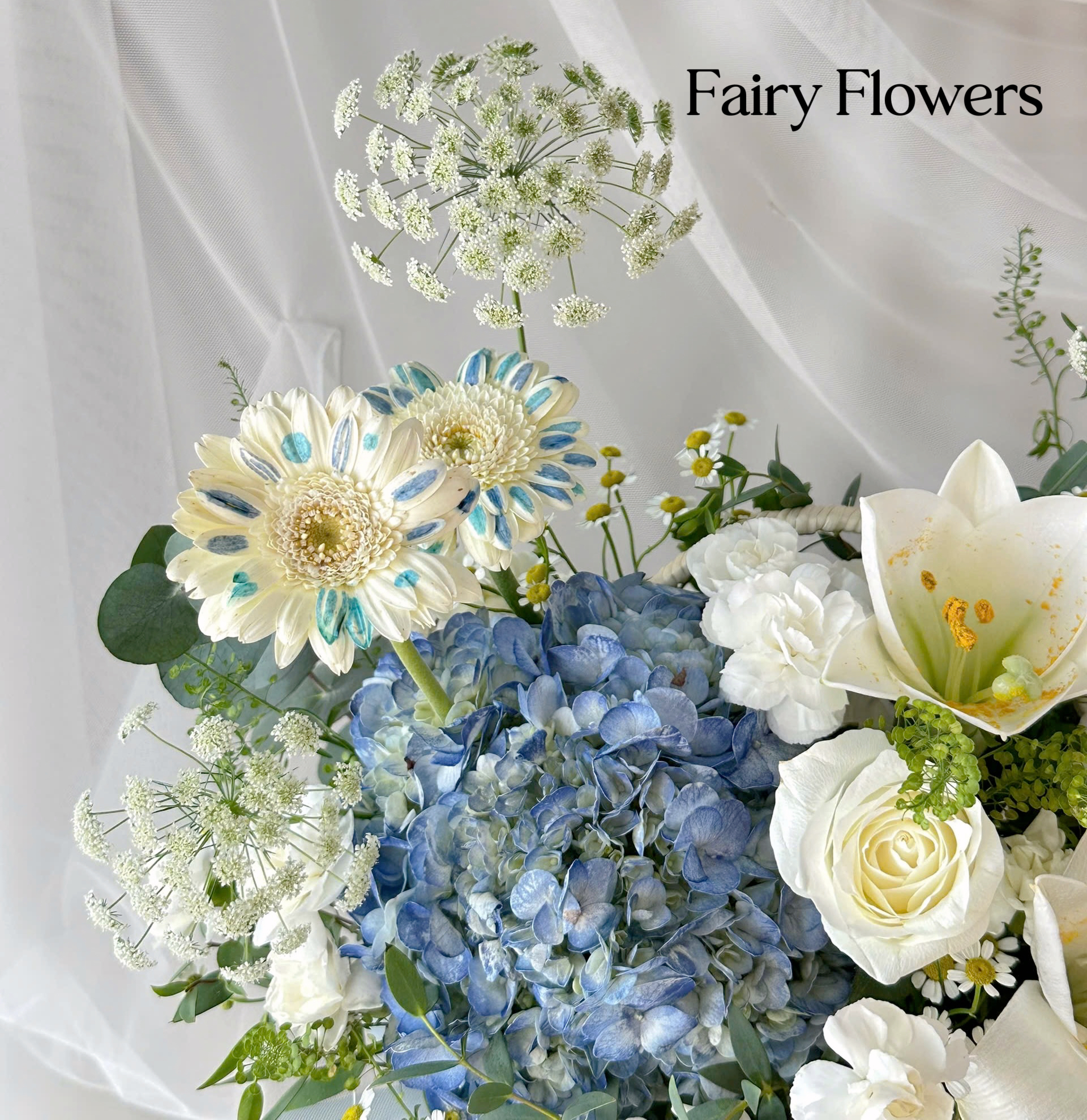 Giỏ Hoa Tươi Màu Mix - Cẩm Tú Cầu, Hoa Hồng MS260 - Hình ảnh 4