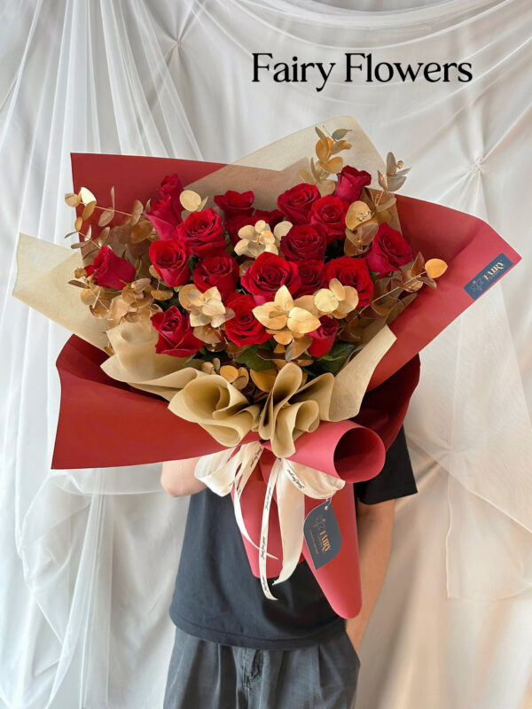 Bó Hoa Tươi Màu Đỏ -  Hoa Hồng MS256