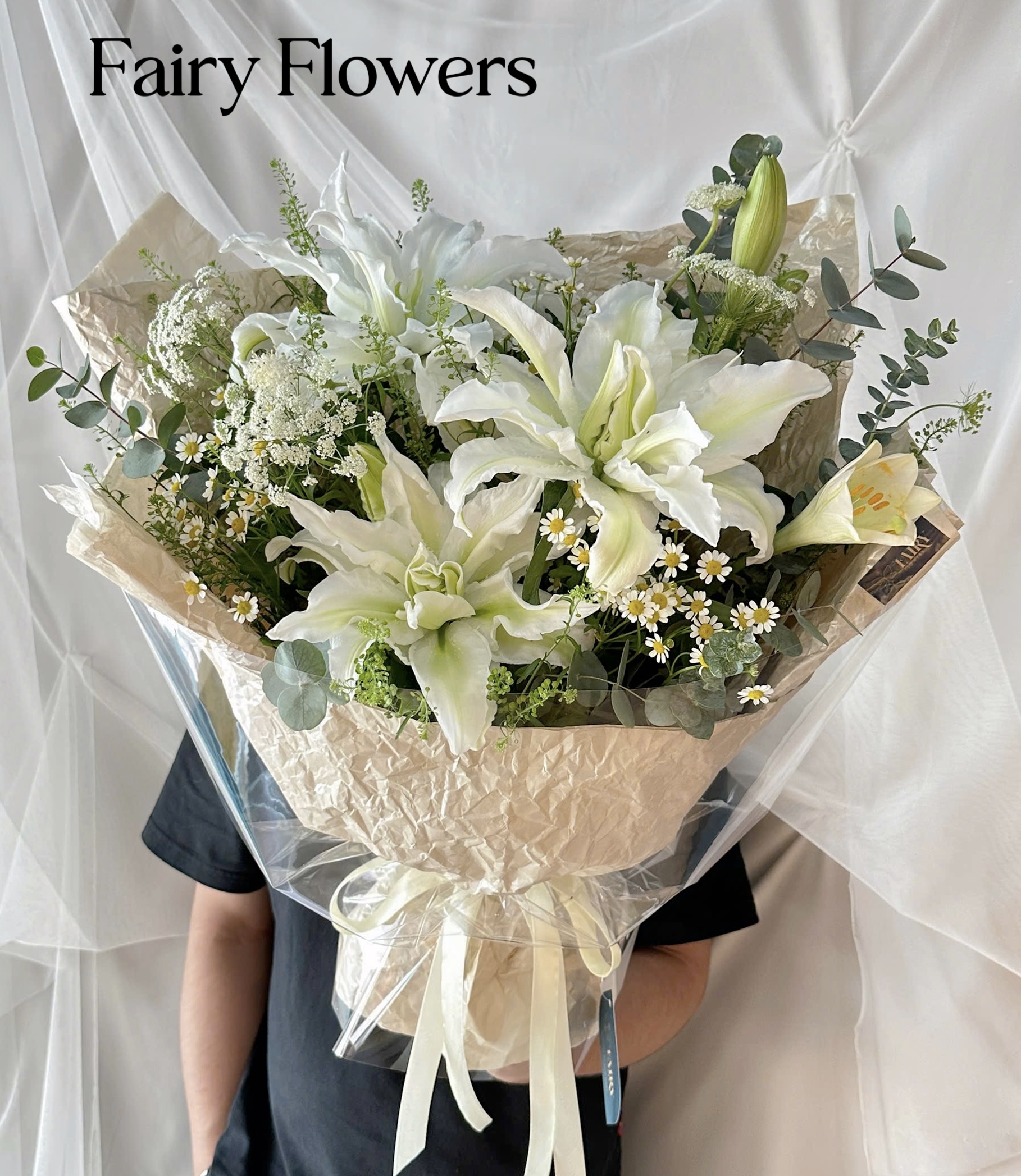 Bó Hoa Tươi Màu Trắng - Hoa Ly Ms259 - Hình ảnh 3