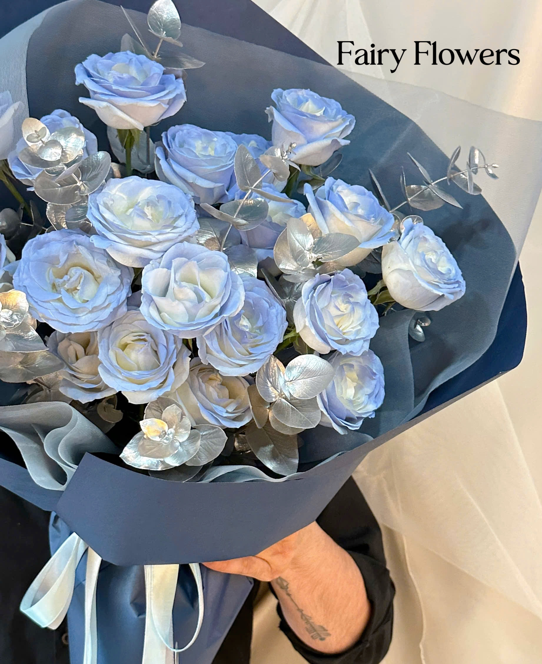 Bó Hoa Tươi Màu Xanh - Hoa Hồng Xanh MS257 - Hình ảnh 4