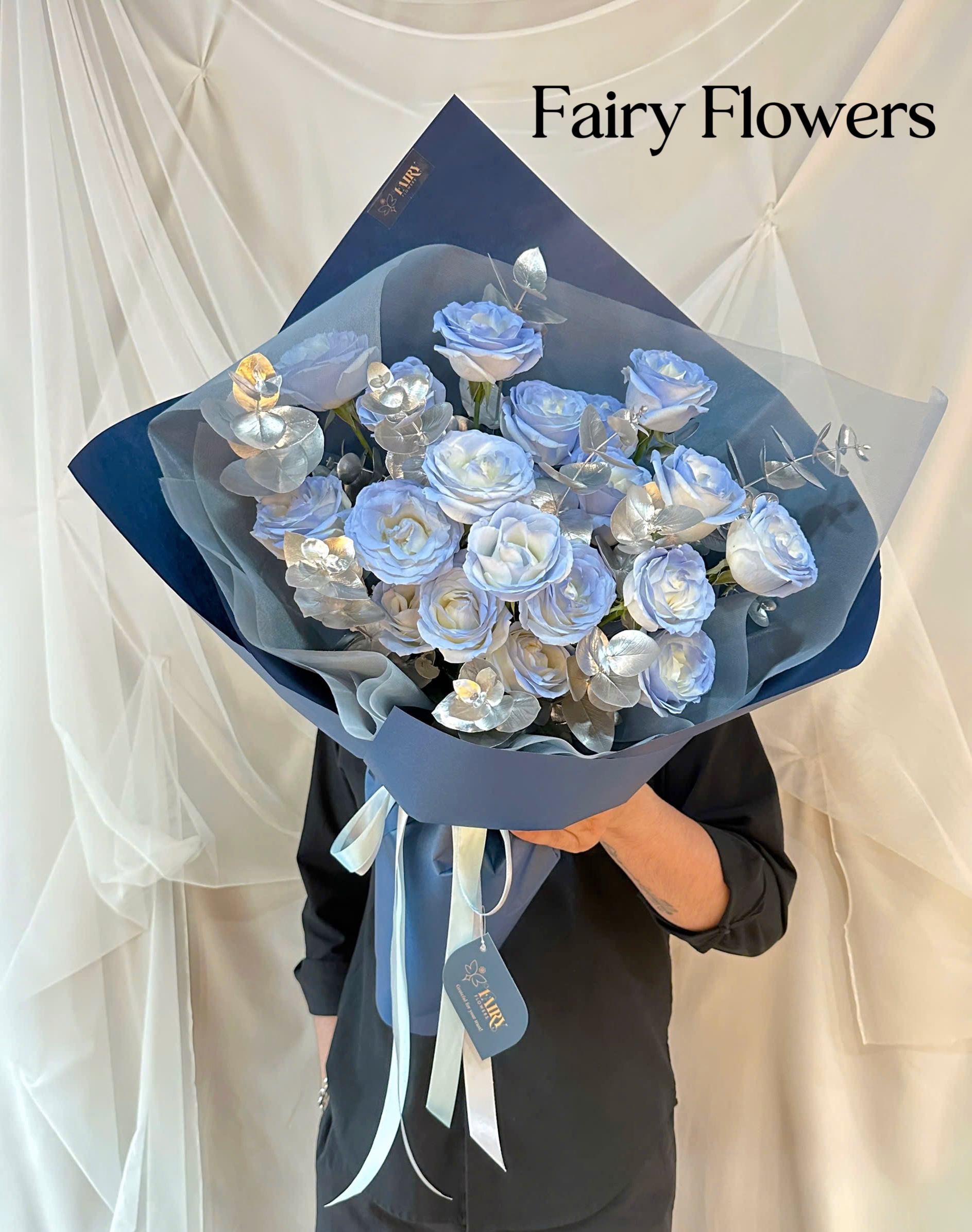 Bó Hoa Tươi Màu Xanh - Hoa Hồng Xanh MS257 - Hình ảnh 2