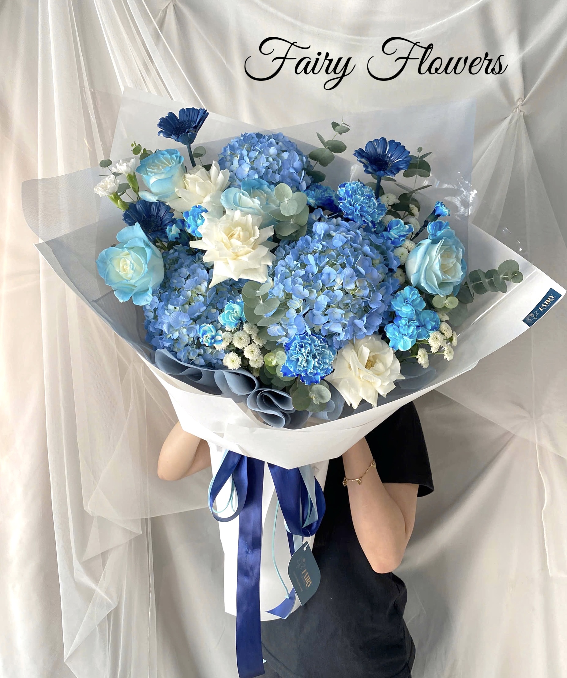 Bó Hoa Tươi Màu Mix - Hoa Hồng, Cẩm Tú Cầu MS264 - Hình ảnh 3