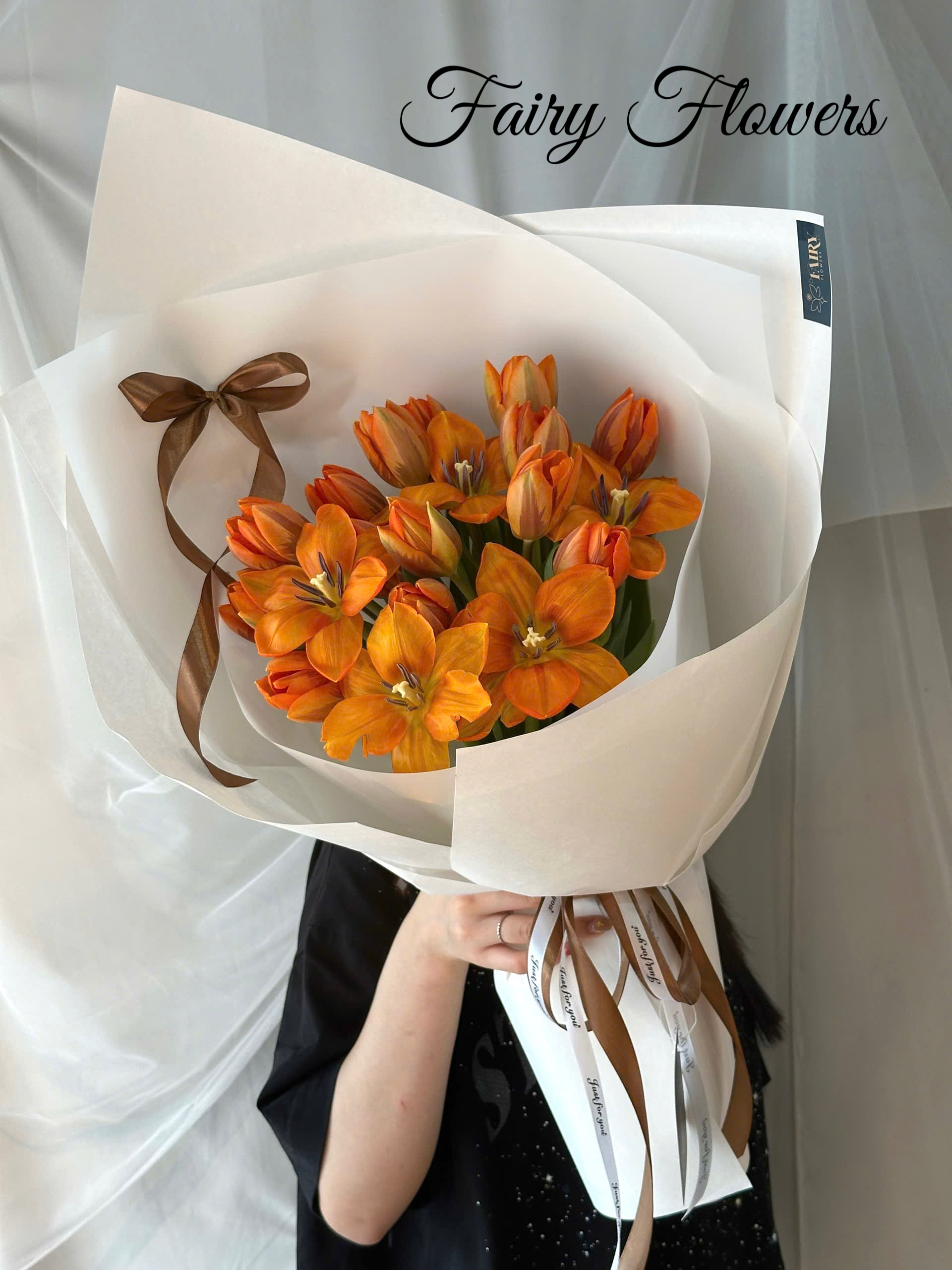 Bó Hoa Tươi Màu Cam - Hoa Tulip MS265 - Hình ảnh 2