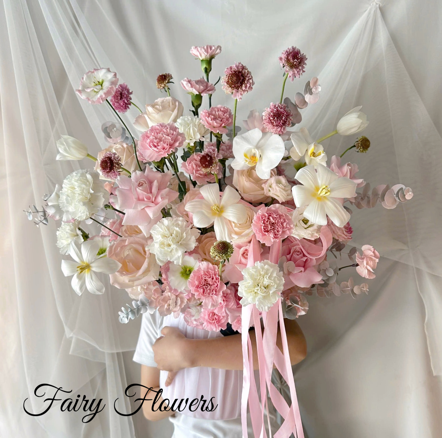 Bình Hoa Tươi Màu Mix - Hoa Hồng, Lan Hồ Điệp MS266 - Hình ảnh 4