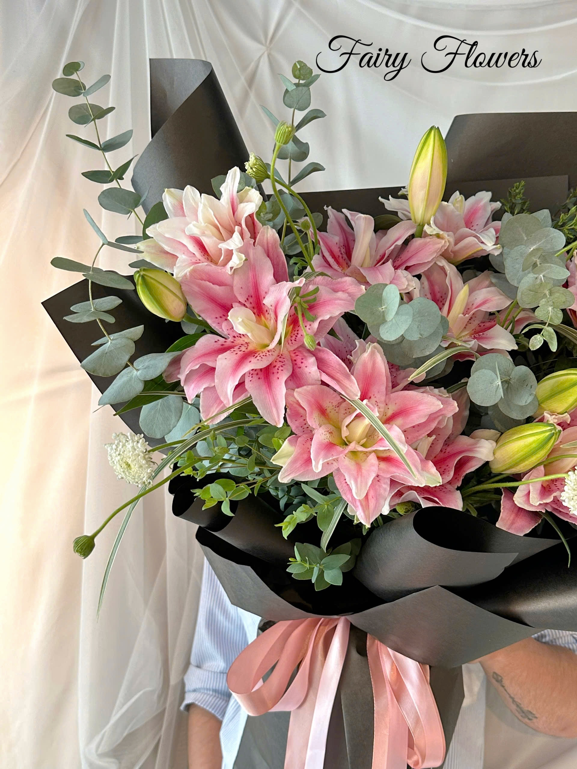 Bó Hoa Tươi Màu Hồng - Hoa Ly MS261 - Hình ảnh 3